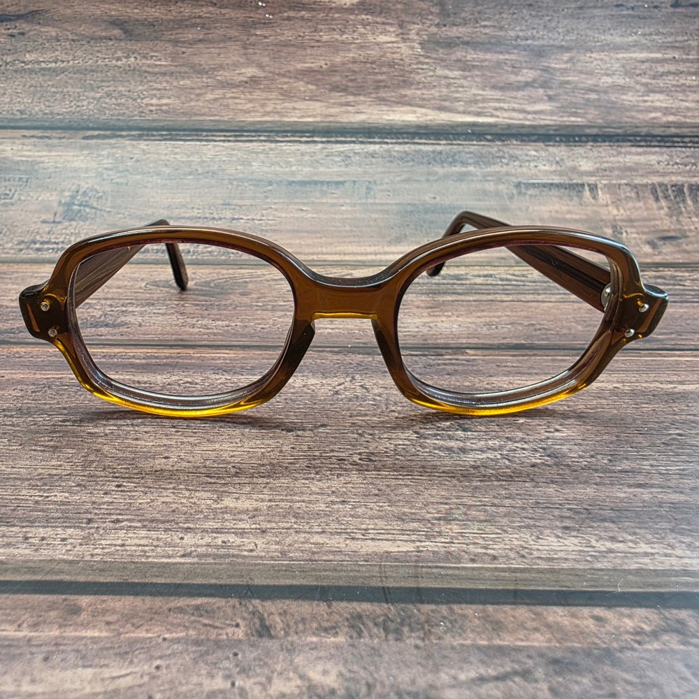 Vintage Romeo Amber Brown Eyeglasses Frames RO 50-20 Mid Century Retro